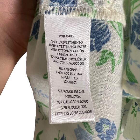 Sweet Baby Jamie Ivory Floral Print Tiered 3/4 Sleeve Midi Dress Size Medium - Picture 10 of 15